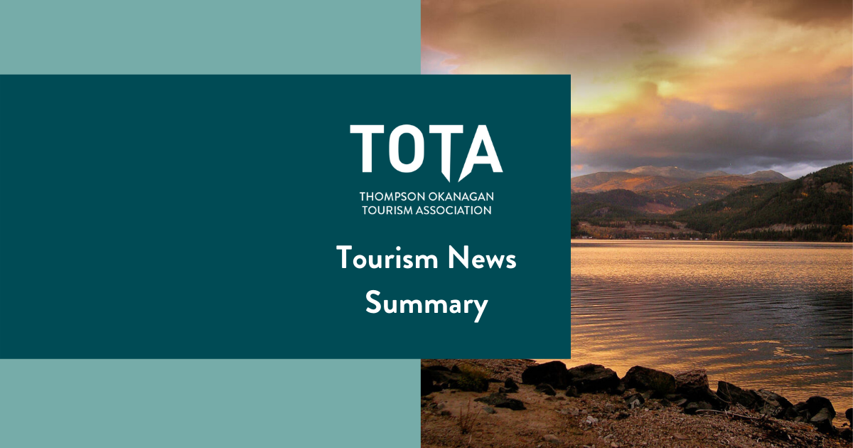 TOTA Tourism News Summary.  Christina Lake. Credit - Allen Jones