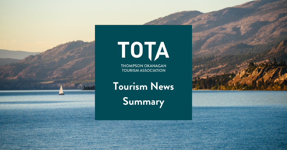 TOTA Tourism News Summary.  Okanagan Lake, Naramata