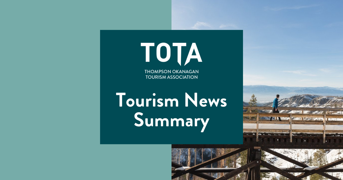 TOTA Tourism News Summary. Trans Canada Trail, Myra Canyon. Credit - Matthew Clark