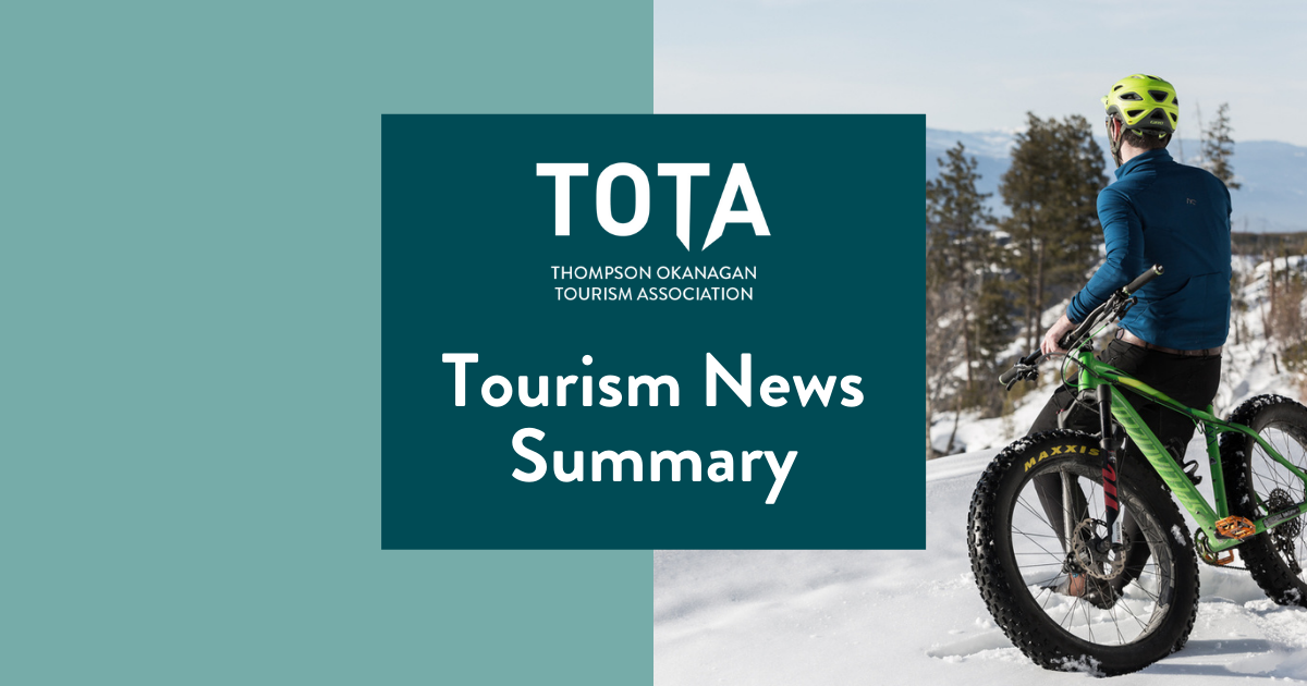 Tourism News Summary. Fat biking at Knox Mountain. Credit - Thompson Okanagan, Matthew Clark